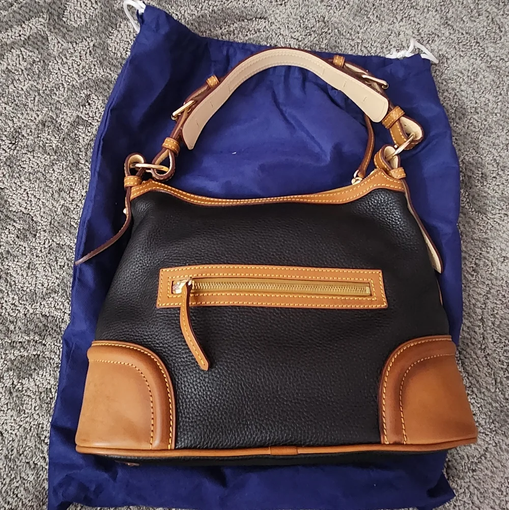 Dooney & Bourke Handbag #7L960 - Black / Brown - Pebble Leather - Picture 2 of 13